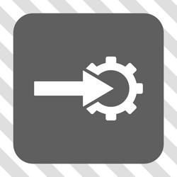 Cog integration rounded square button vector