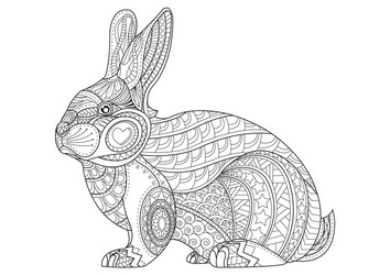 Rabbit coloring page Royalty Free Vector Image