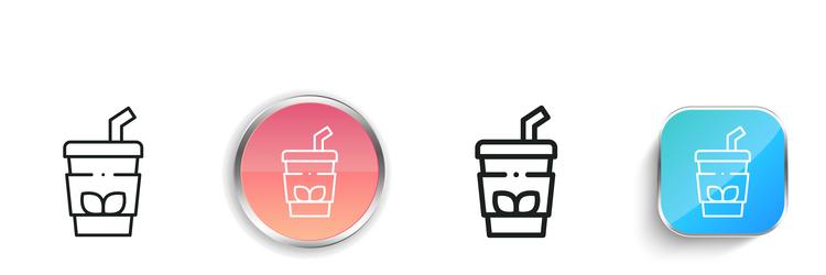 iced tea icon thin linear regular and button vector image
