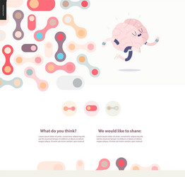 Web design template with running brain vector