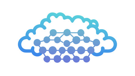 abstract cloud network with connected nodes vector image
