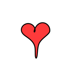 Abstract color heart as continuous line drawing vector