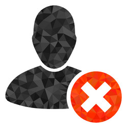 delete user triangle lowpoly flat icon vector image