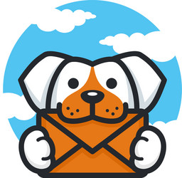 dog mail logo template Vector Image