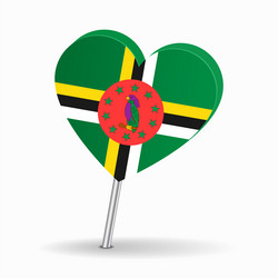 dominican flag heart-shaped map pointer layout vector image