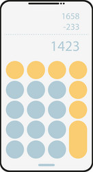 phone with calculator app concept ui in flat vector image