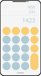 Phone with calculator app concept ui in flat vector