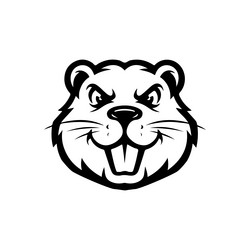 Aggressive Beaver Mascot Logo Vector Image