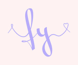 Vl initial wedding monogram calligraphy hand Vector Image