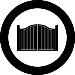 old gate icon black color in circle round vector image