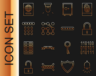 set line ringing alarm bell binary code lock vector image