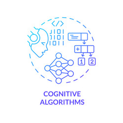 Thin line simple gradient cognitive algorithms vector