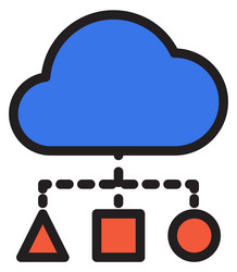 cloud computing service icon color software vector image