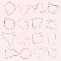 line drawing frame design set in abstract style vector image