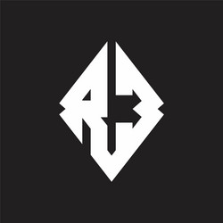 re logo monogram with sharp square design template vector image