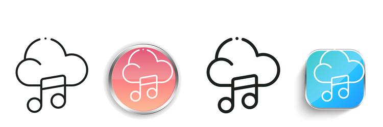 cloud icon thin linear regular and button style vector image
