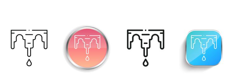 icicles icon thin linear regular and button style vector image