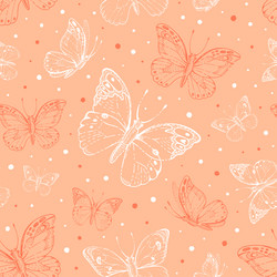 Peach fuzz 2024 year color butterfly pattern vector