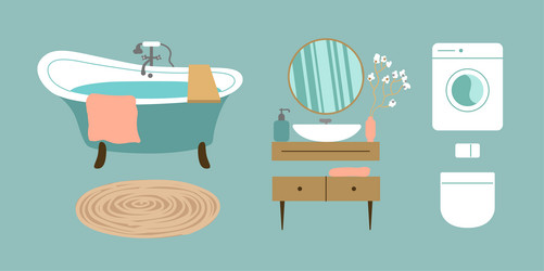 Bathroom isometric set controlled shower washing Vector Image