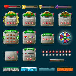 Game UI Elements - Progress & Resources vector image
