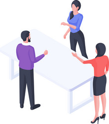 group business discussion isometric vector