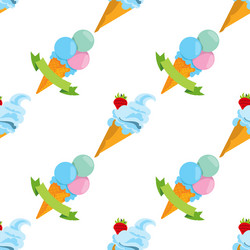 Ice cream cone seamless pattern for design vector