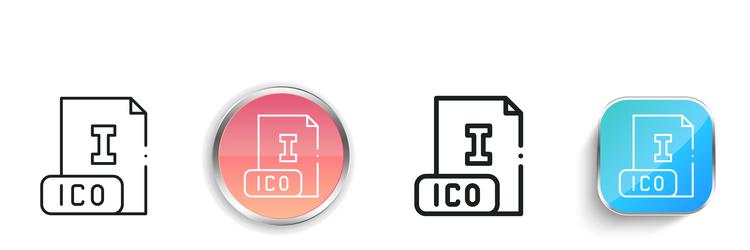 ico icon thin linear regular and button style vector image