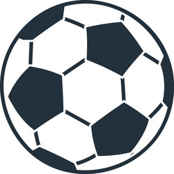 Soccer ball icon in black Royalty Free Vector Image