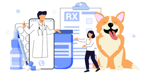 Veterinary doctor online consultation appointment Vector Image Veterinary doctor online consultation appointment Vector Image