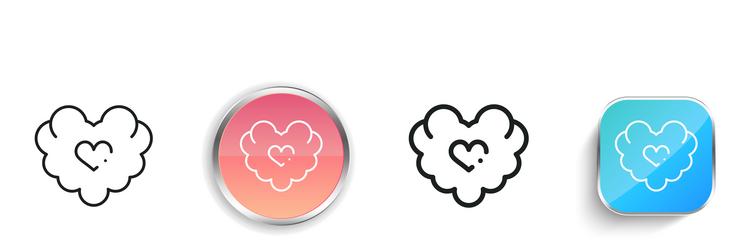 clouds icon thin linear regular and button style vector image