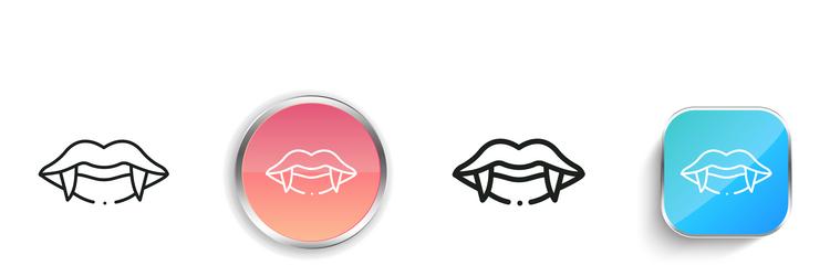 fangs icon thin linear regular and button style vector image