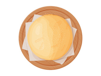 Fresh dough raw for baking rolled out vector