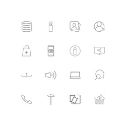 interface linear thin icons set outlined simple vector image