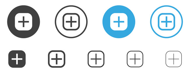 Add new plus icon symbol - create icons more vector