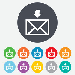 mail receive icon envelope symbol get message vector image