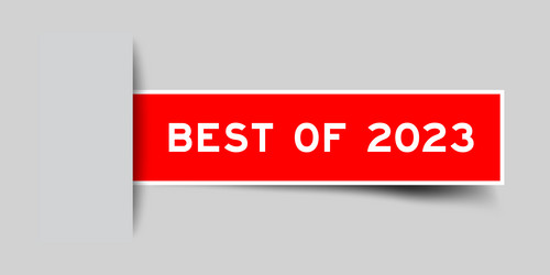 red color square label sticker with word best vector image