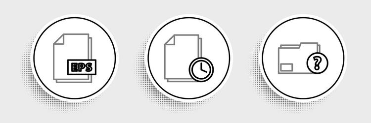 set line unknown document folder eps file vector image