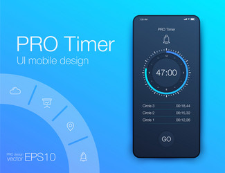 timer application ui design concept vector image