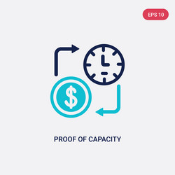 two color procapacity icon from blockchain vector image