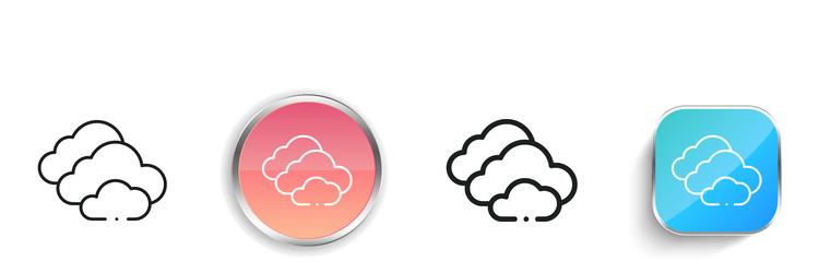clouds icon thin linear regular and button style vector image