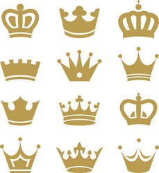 crown icons isolated on white background Vector Image