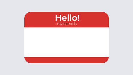 Hello badge name template business card vector