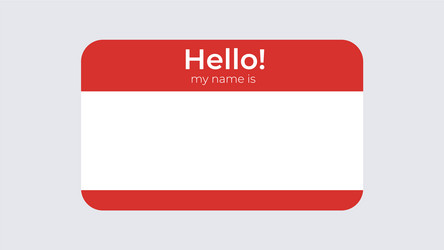 hello badge name template business card vector