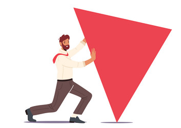 Man Pushing Triangular Shape vector