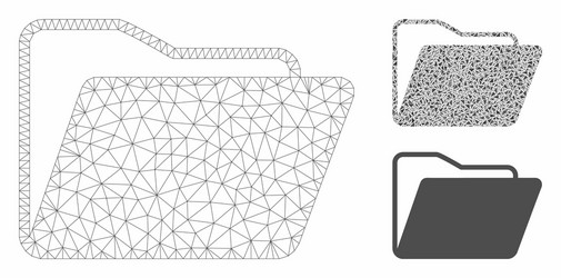 open folder mesh network model and triangle vector image