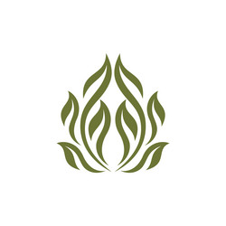 ornamental blossom leaves logo template design Vector Image