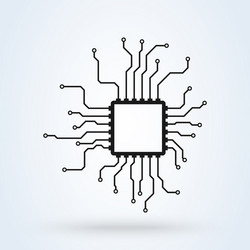 Processor chip cpu microprocessor modern icon vector