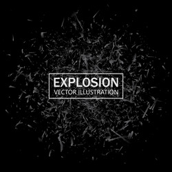 Abstract black explosion geometric background Vector Image