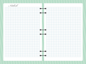 Open squared notepad notebook with spiral vector