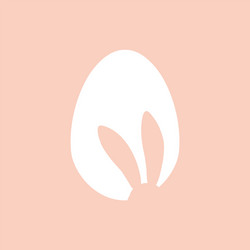 easter egg shape with bunny ears silhouette vector